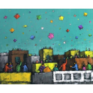 Zahid Saleem, 16 x 13 Inch, Acrylic on Canvas, Cityscape Painting, AC-ZS-126